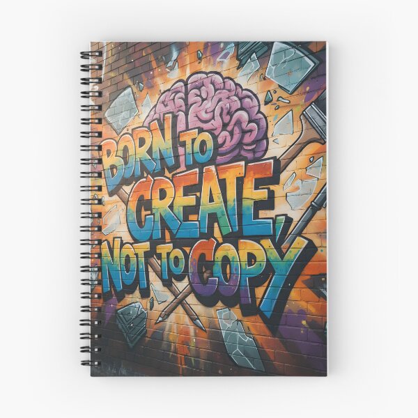 Item preview, Born to Create Not to Copy Graffiti Wall Art – Bold Creative Motivation Street Art Design designed and sold by trendyart1112.