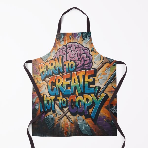Item preview, Born to Create Not to Copy Graffiti Wall Art – Bold Creative Motivation Street Art Design designed and sold by trendyart1112.