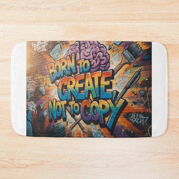 Item preview, Born to Create Not to Copy Graffiti Wall Art – Bold Creative Motivation Street Art Design designed and sold by trendyart1112.