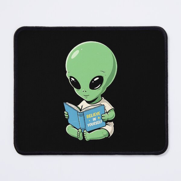 Item preview, Cute Baby Alien Reading Believe in Yourself designed and sold by dudelinart.