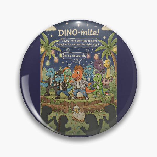 Item preview, Dino-mite Party Dinosaurs Night Concert Retro Funny K-pop Style Celebration designed and sold by SammyMorry.