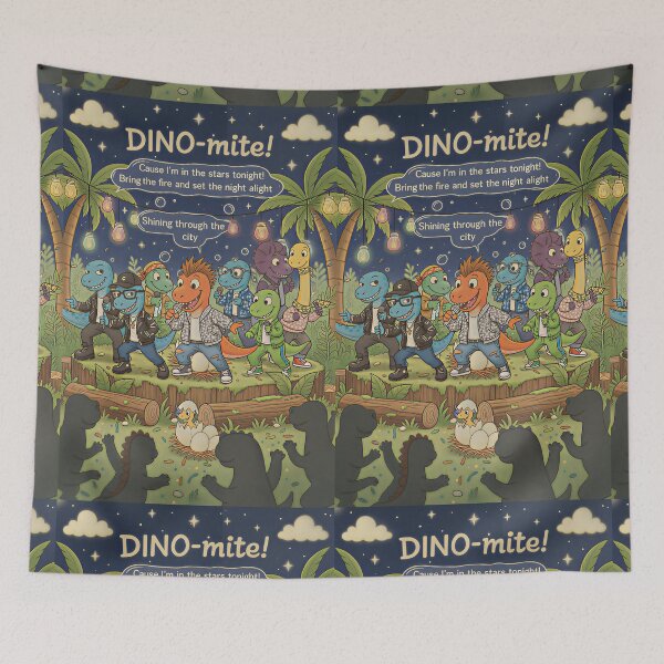 Item preview, Dino-mite Party Dinosaurs Night Concert Retro Funny K-pop Style Celebration designed and sold by SammyMorry.