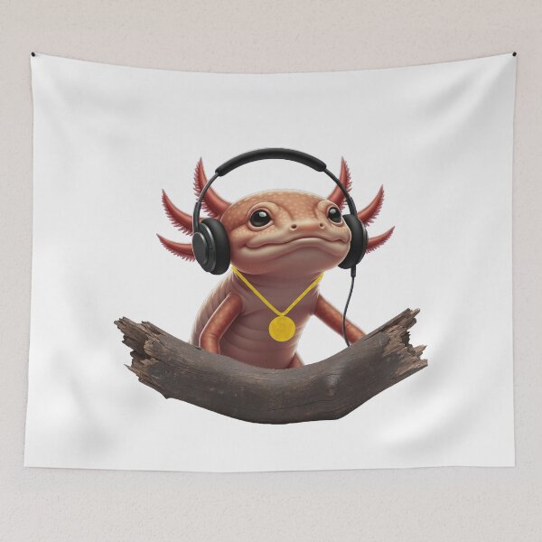 Item preview, Gus the Axolotl Jammin with bling (SonciWave Vibes) designed and sold by SonicWave Vibes.