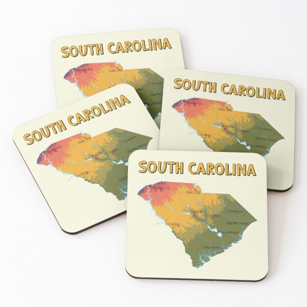 Item preview, South Carolina State Pride, Colorful Topographic Map Art designed and sold by mashmosh.