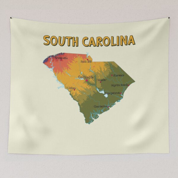 Item preview, South Carolina State Pride, Colorful Topographic Map Art designed and sold by mashmosh.