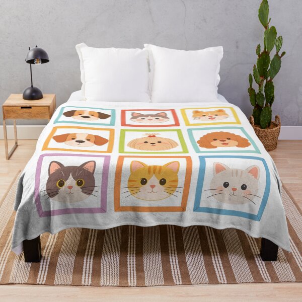 Item preview, Adorable cartoon dog and cat faces in colorful square frames. designed and sold by Boundless PixelForge.