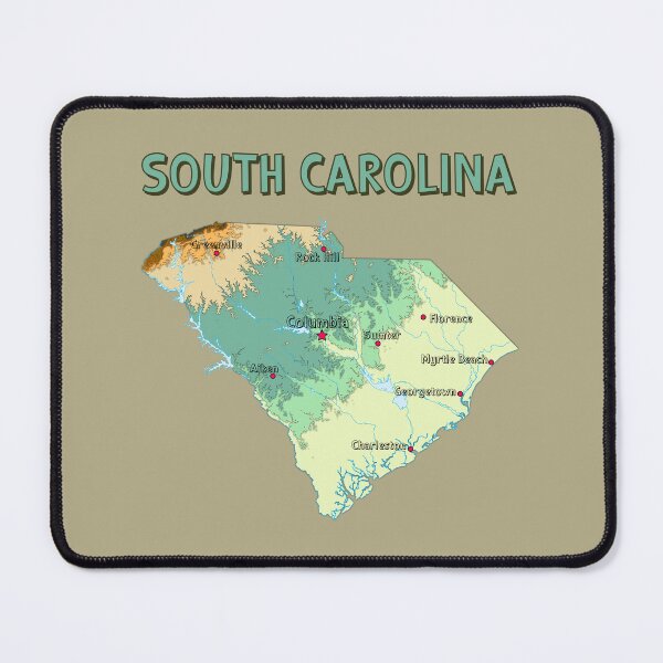 Item preview, South Carolina State Map - Vintage Topographic Nature Style designed and sold by mashmosh.