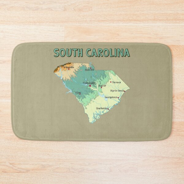 Item preview, South Carolina State Map - Vintage Topographic Nature Style designed and sold by mashmosh.