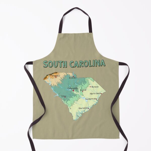 Item preview, South Carolina State Map - Vintage Topographic Nature Style designed and sold by mashmosh.