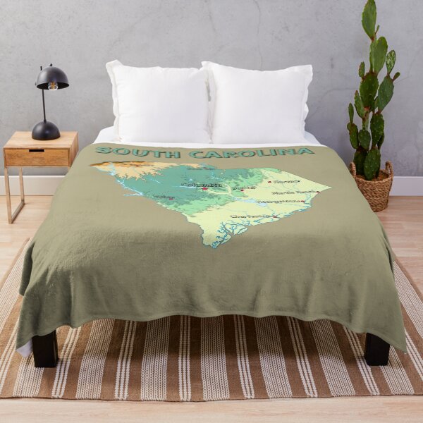 Item preview, South Carolina State Map - Vintage Topographic Nature Style designed and sold by mashmosh.