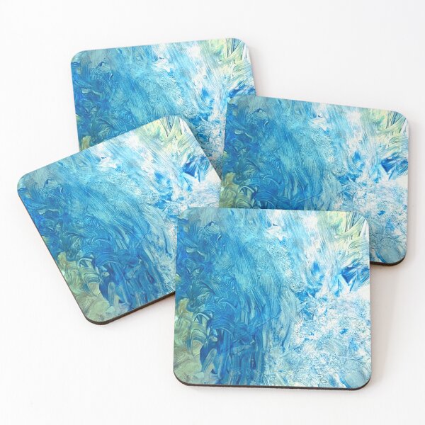 Item preview, Blue Abstract Ice Painting with Frosty Brushstrokes and Textures designed and sold by Rue Market.
