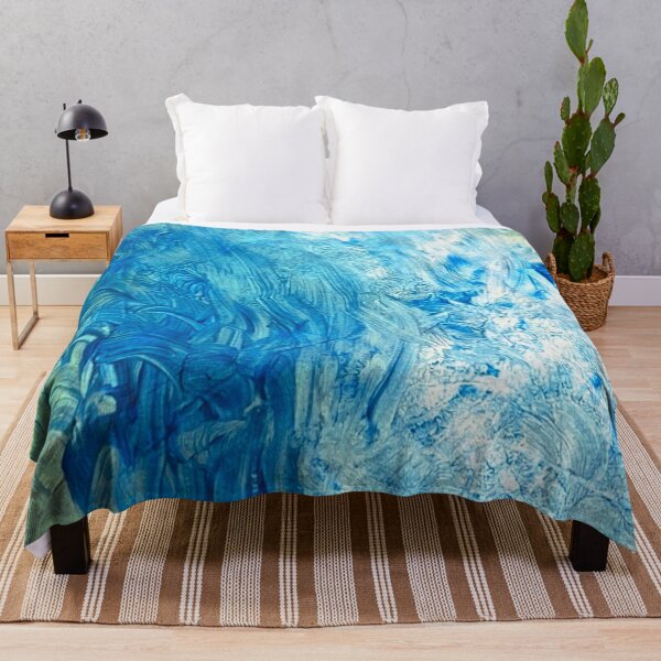 Item preview, Blue Abstract Ice Painting with Frosty Brushstrokes and Textures designed and sold by Rue Design Company.