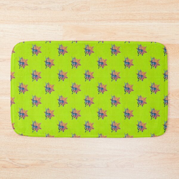 Item preview, Pink Snowflake and Blue Reindeer on Bright Green Background by ElitebyElise designed and sold by ElitebyElise.