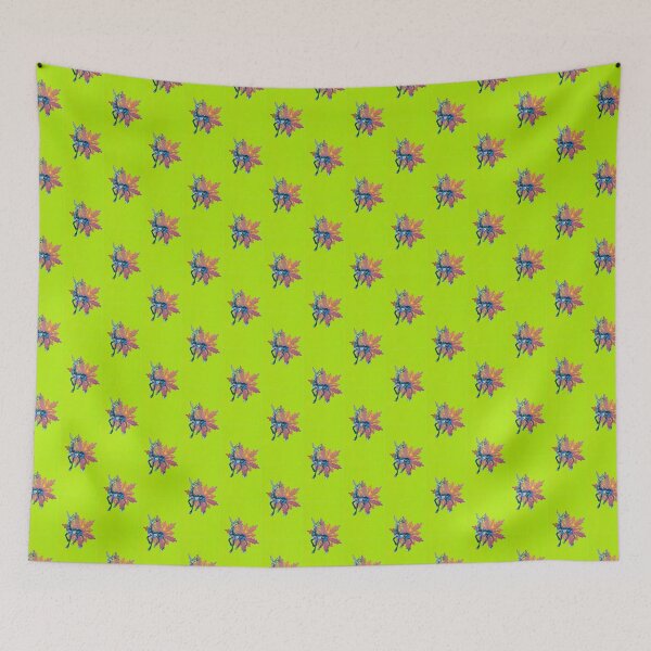 Item preview, Pink Snowflake and Blue Reindeer on Bright Green Background by ElitebyElise  designed and sold by ElitebyElise.