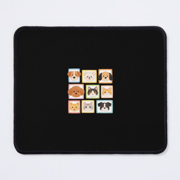 Item preview, An illustrated mosaic of adorable puppy and kitten portraits designed and sold by Boundless PixelForge.