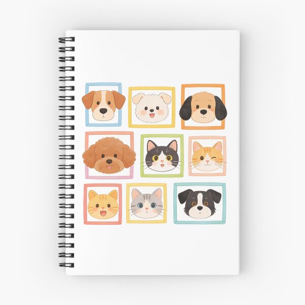 Item preview, An illustrated mosaic of adorable puppy and kitten portraits designed and sold by Boundless PixelForge.