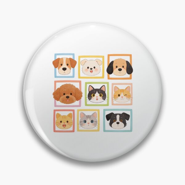 Item preview, An illustrated mosaic of adorable puppy and kitten portraits designed and sold by Boundless PixelForge.