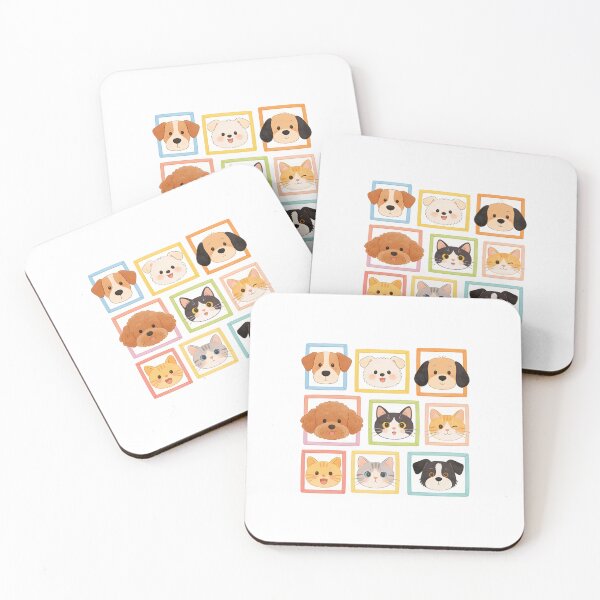 Item preview, An illustrated mosaic of adorable puppy and kitten portraits designed and sold by Boundless PixelForge.