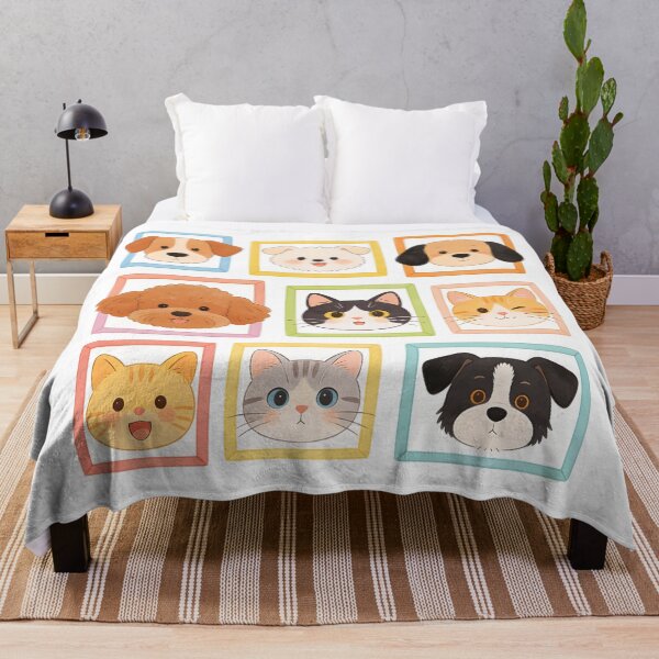 Item preview, An illustrated mosaic of adorable puppy and kitten portraits designed and sold by Boundless PixelForge.