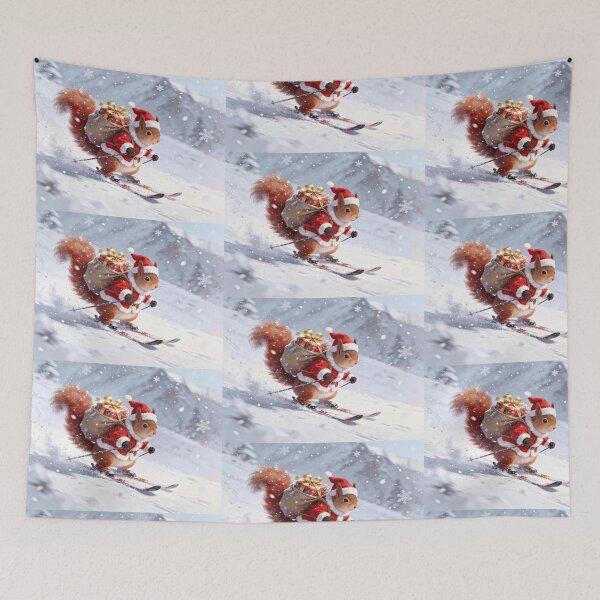 Item preview, Downhill Santa Squirrel designed and sold by vernonplatt.
