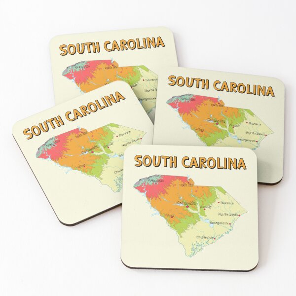 Item preview, South Carolina State Map - Artistic Topographic Style designed and sold by mashmosh.