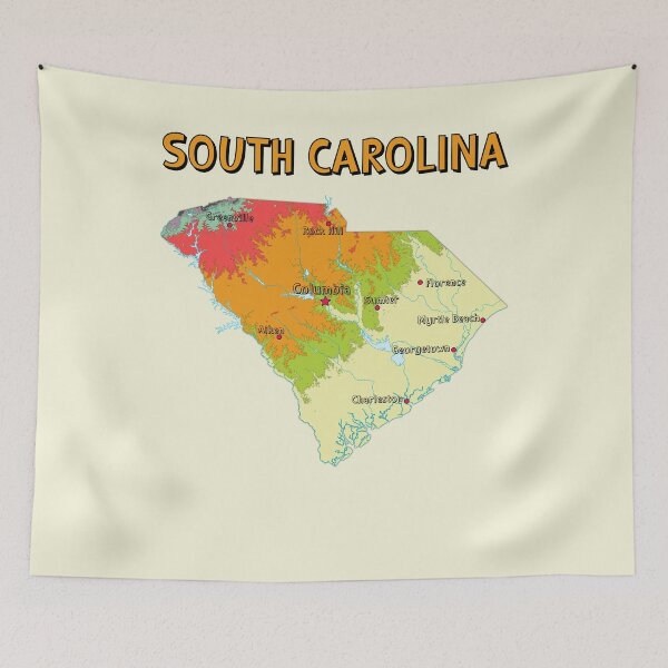 Item preview, South Carolina State Map - Artistic Topographic Style designed and sold by mashmosh.