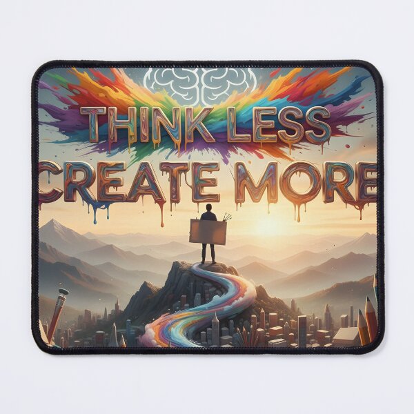 Item preview, Think Less Create More Inspirational Art – Colorful Creative Motivation Quote Design designed and sold by trendyart1112.