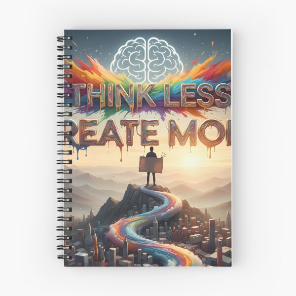 Item preview, Think Less Create More Inspirational Art – Colorful Creative Motivation Quote Design designed and sold by trendyart1112.