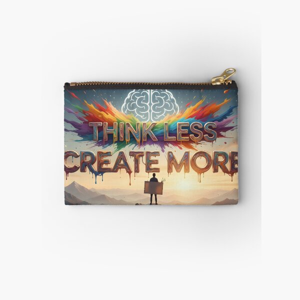 Item preview, Think Less Create More Inspirational Art – Colorful Creative Motivation Quote Design designed and sold by trendyart1112.