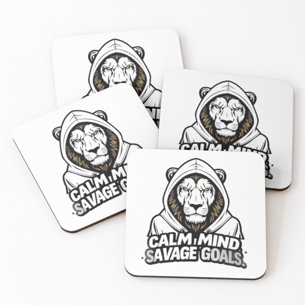 Item preview, Calm Mind, Savage Goals: Lion in Hoodie Motivational Fitness Mascot Logo designed and sold by artistmagicshop.