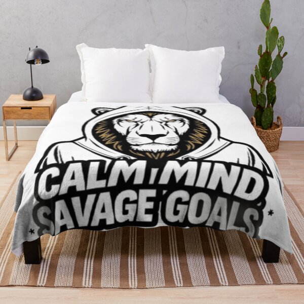 Item preview, Calm Mind, Savage Goals: Lion in Hoodie Motivational Fitness Mascot Logo designed and sold by artistmagicshop.