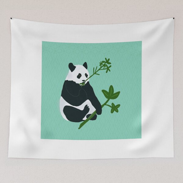 Item preview, Panda with Heart-Shaped Bamboo designed and sold by Mirzahorse.