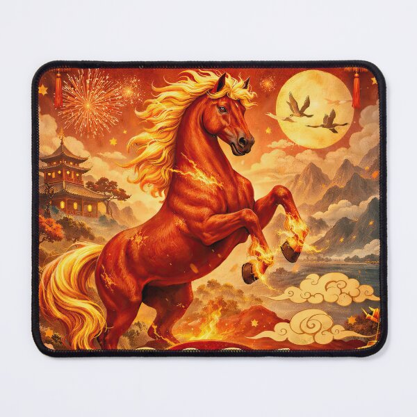 Item preview, Chinese New Year 2026 – Year of the Fire Horse | Lunar New Year Red Horse Art designed and sold by elgreko.