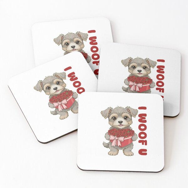 Item preview, I Woof U Dandie Dinmont Terrier Puppy with Flowers – Sweet Dog Love Design designed and sold by The Real Life Symphony.