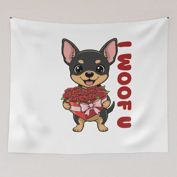 Item preview, I Woof U Chipin Puppy with Flowers – Sweet Dog Love Design designed and sold by The Real Life Symphony.