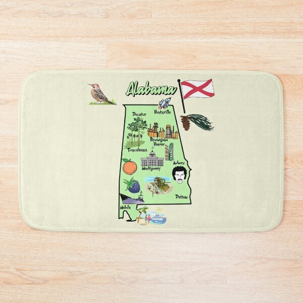 Item preview, Alabama Pride, Landmarks & State Symbols Illustrated Map designed and sold by mashmosh.