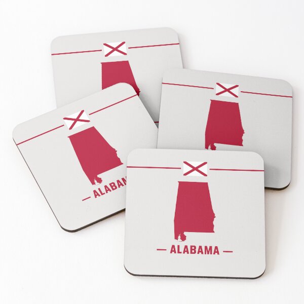 Item preview, Alabama State Pride - Minimalist Crimson Map & Flag Design designed and sold by mashmosh.