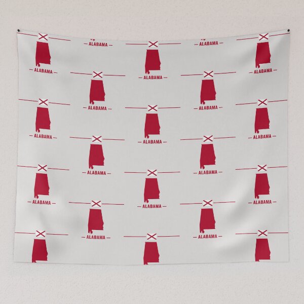 Item preview, Alabama State Pride - Minimalist Crimson Map & Flag Design designed and sold by mashmosh.