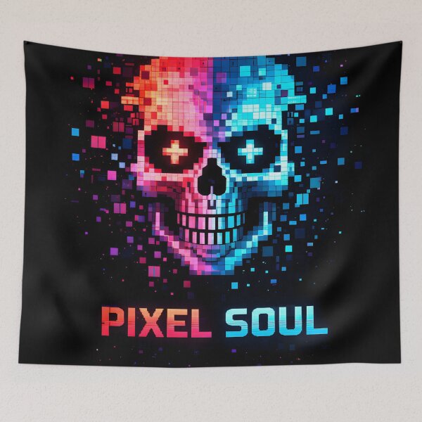 Item preview, Pixel Soul – Retro Gamer Skull Pixel Art Design designed and sold by SoulenCify.