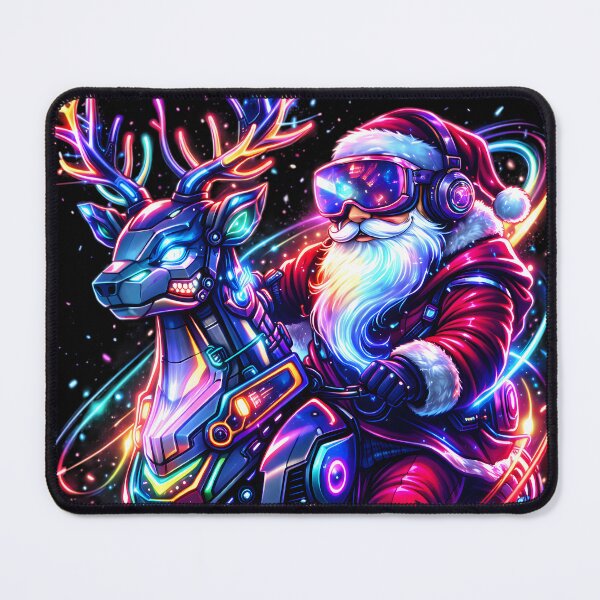 Item preview, Cyber Reindeer RGB Rider | Futuristic Santa Neon Christmas Art designed and sold by SoulenCify.