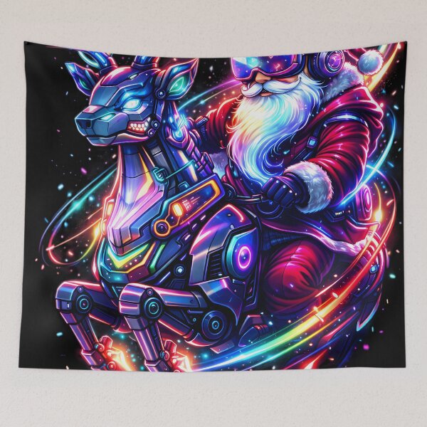 Item preview, Cyber Reindeer RGB Rider | Futuristic Santa Neon Christmas Art designed and sold by SoulenCify.