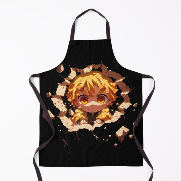 Item preview, Zenitsu Agatsuma Demon Slayer Anime Brave Chibi Peeking Yellow Hair designed and sold by TorbenKuhano.