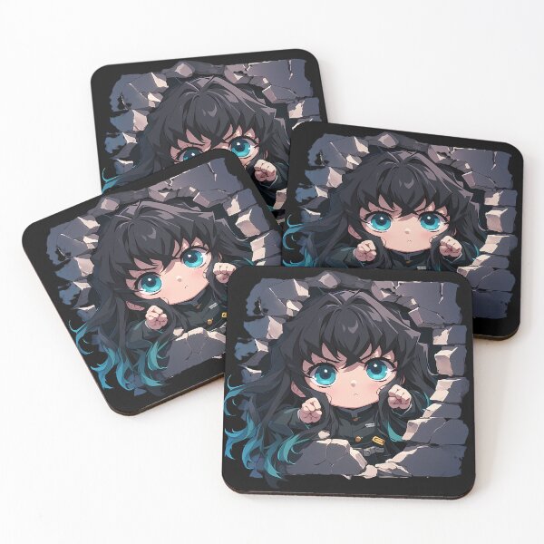 Item preview, Muichiro Tokito Demon Slayer Anime Calm Chibi Peeking Blue Eyes designed and sold by TorbenKuhano.