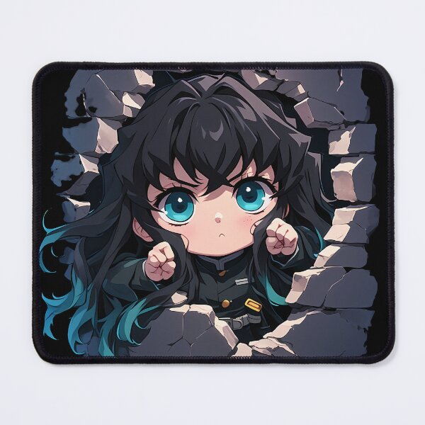 Item preview, Muichiro Tokito Demon Slayer Anime Calm Chibi Peeking Blue Eyes designed and sold by TorbenKuhano.