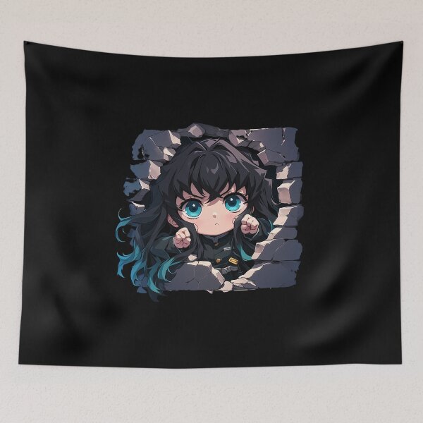 Item preview, Muichiro Tokito Demon Slayer Anime Calm Chibi Peeking Blue Eyes designed and sold by TorbenKuhano.