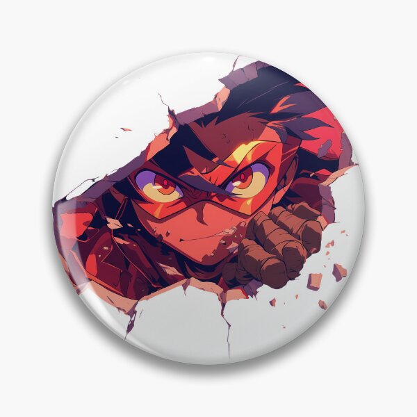 Item preview, Kamina Gurren Lagann Anime Bold Hero Red Glow Rubble Punch Peeking designed and sold by TorbenKuhano.