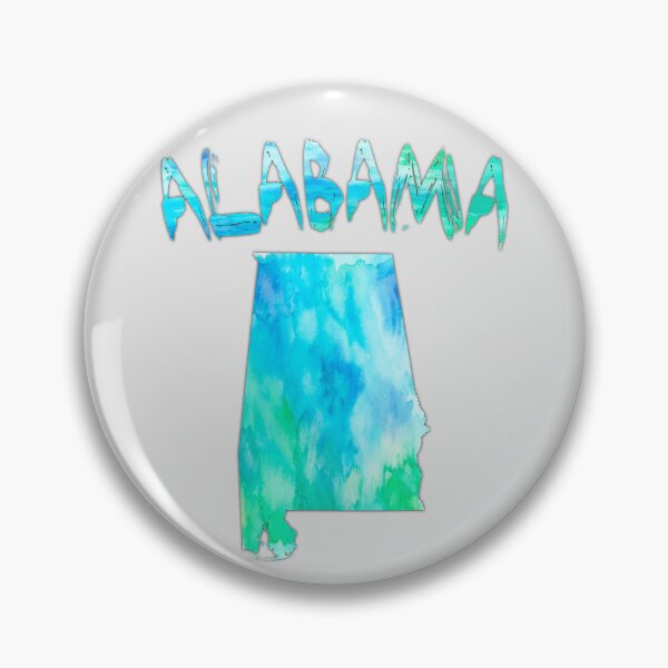 Item preview, Alabama State Map Watercolor Blue Turquoise Artistic Design designed and sold by mashmosh.
