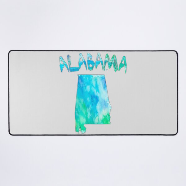 Item preview, Alabama State Map Watercolor Blue Turquoise Artistic Design designed and sold by mashmosh.