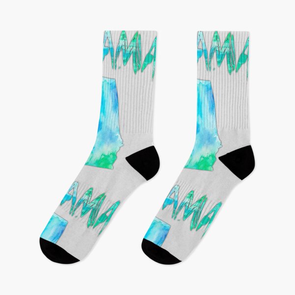 Item preview, Alabama State Map Watercolor Blue Turquoise Artistic Design designed and sold by mashmosh.