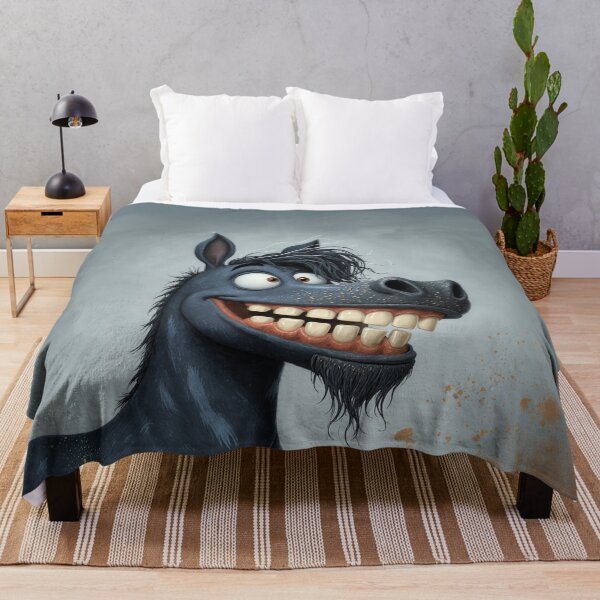 Item preview, Grinning Donkey with Big Smile – Funny Whimsical Animal Illustration designed and sold by Whimsical Hug.